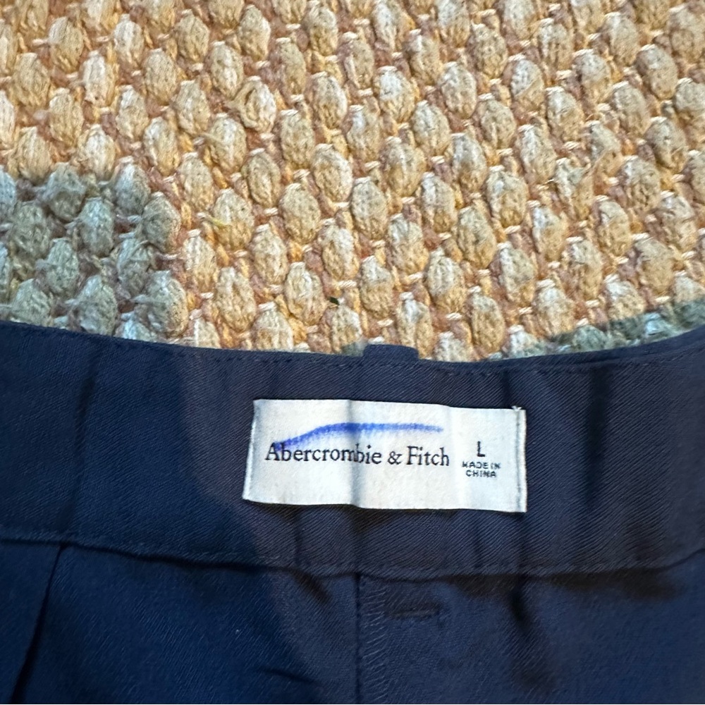 Abercrombie & Fitch High Waisted Pleated Navy Shorts - Picture 4 of 8